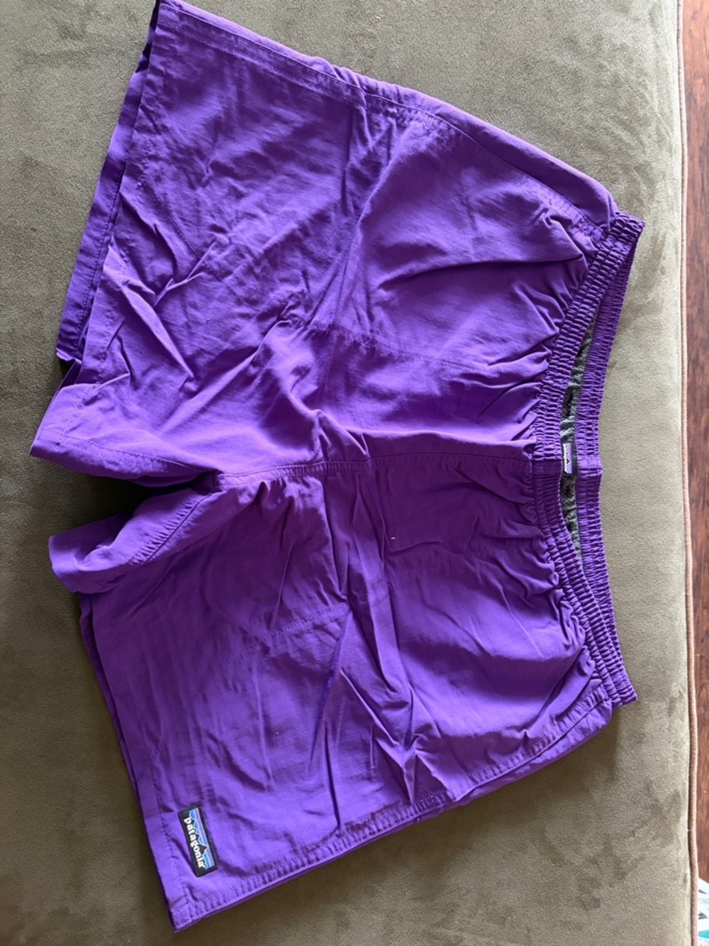 Patagonia Purple Athletic Shorts with Elastic Waist XL